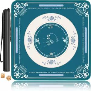 테이블용 마작 매트 미끄럼 방지 소음 테이블 32×32인치 포커카드보드 커버 테이블보녹색 게임타일 휴대용