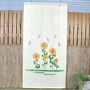 한옥카페 인테리어 한지느낌 롤스크린 대나무 블라인드 90 x 180 베란다가림막 통풍 차광 바람통하는