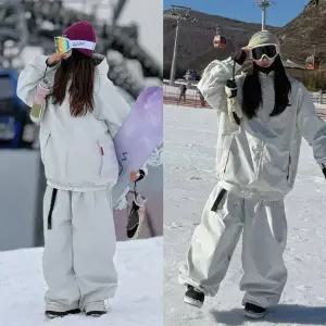 커플 방수 플리스 상의 S 검은색 스노보드복 세트