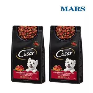 시저 강아지 건식사료 쇠고기 1kg 2개