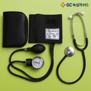 녹십자 아네로이드 메타 수동 혈압계 HS-2000 + 단면 청진기 혈압측정기 세트