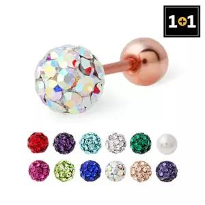 [메리그린] 14K 골드핀 탄생석 컬러 미러볼 피어싱 한쪽판매 1+1