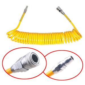 우레탄 코일호스 카플러 닛플 8 10 12파이 5M 7.5M 10M 일체형 에어호스 파워 카플링 장착 에어타카 에