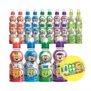 뽀로로 어린이 음료수 혼합 24개+휴대용 아기물티슈 10매 딸기 밀크 사과