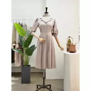 [대구백화점] [4CUS]헤나 플리츠 카라넥 롱원피스(FF2I7OP01794)