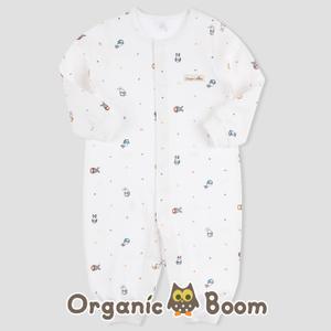 인증받은 진짜 오가닉 토끼띠 출산 유기농 아기 봄 가을 양면 우주복