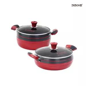 [키친아트]냄비 신비 경질 냄비세트 2종E 양수20+전골24