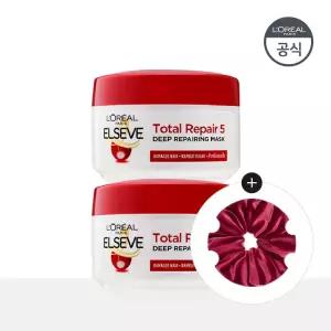 로레알파리 토탈 리페어5 리페어링 마스크 200ml 2개 [증정]스크런치(랜덤)
