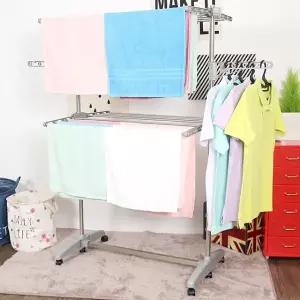 리서스 접이식빨래건조대 바퀴 이동식 스텐 대량 행거 4단 6