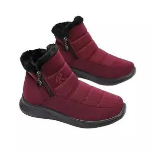 여성용 혹한기 패딩 방한슈즈-와인 털부츠-WD47EDF