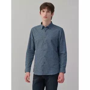 [갤럭시 라이프스타일] 브러시드 깅엄 체크 셔츠  블루 (GC4964M13P)