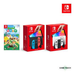 닌텐도 스위치 OLED모델 (화이트,네온) + 모여봐요 동물의 숲 팩 + 랜덤 특전