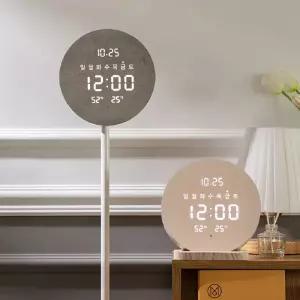 거실 무선 LED 벽시계 / 디지털 전자달력 사무실 인테리어 무타공 아트월 충전식 온습도 무소음 선물 추천
