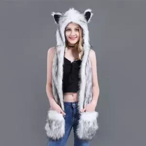 느낌상점 늑대 후드 목도리 쓸데없는 할로윈 선물 쓸모없는 웃