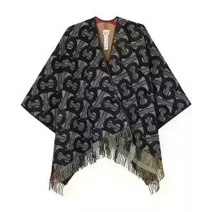 버버리 케이프 8050888 A3789 빈티지 체크 TB 모노그램 리버시블 프린지 울 캐시미어 여성케이프 당일발송