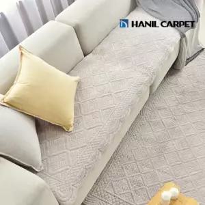 [한일카페트] 모던퀼팅 극세사 워싱 소파패드 3인용 65x160