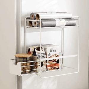 자석선반 슬라이딩 양념통 선반 냉장고 세탁기 자석수납 2단 3단 무타공 선반장