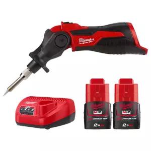 밀워키 M12 SI-202 충전 인두기 12V 2.0Ah 배터리 2개 세트