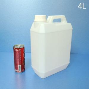 사각말통 4L 백색(반투명) [小口_25개묶음] 사각말통 소스통 액젓통 편백수통 세정제통 증류수통 간장통 석