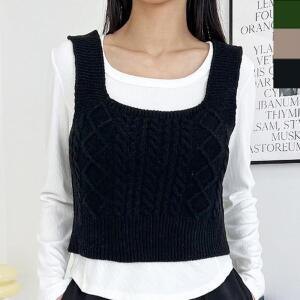 [오노마] ONM 여성 스퀘어넥 니트 뷔스티에 1P 여자 레이어드 코디