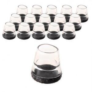 코멧 홈 미끄럼방지 투명 의자발 커버, 그레이, S, 16개 one option