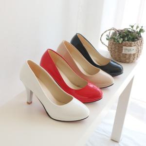 8.5cm 여성하이힐 펌프스 애나멜 면접 정장 데일리 구두 4color