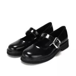 [본사운영] 바바라 소가죽 청키 몰드 메리제인 여성플랫 3cm_BBH135