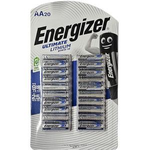 에너자이저 보존25년 최대9배 고성능 얼티메이트 리튬건전지 20입