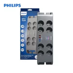 필립스 서지보호 울트라 멀티탭 고용량 과부하차단 8구 GaN 65W USB C타입 A타입 2M