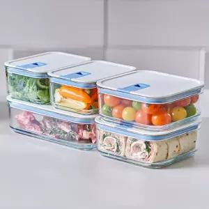 네오플램 퍼펙트씰M 전자렌지용 내열유리 밀폐용기 5종(750mlx2ea+1600mlx1ea+1100mlx2ea)