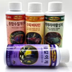 국제프리츠 어항 환수용 수질개선제 120ml 기본 4종 세트 물갈이제 박테리아활성제 구피비타민 종합수질개선제