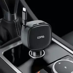 PCM089 갤럭시 S26/S25/S24/S23/지플립7/6/5/4 자동차 듀얼포트 C타입 자동감김 릴케이블 고속충전기