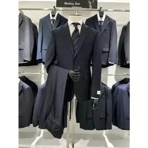 [트루젠]프리미엄 울100 다크네이비 기본핏 스판 남자 정장세트 예복 혼주복 추천