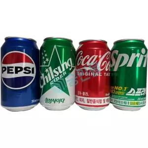 뚱캔 업소용 음료 코카콜라 칠성사이다 스프라이트 펩시 355ml x 각 6개씩 총 24캔 /s