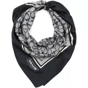 코치 여성 실크 스카프 C로고 빈티지