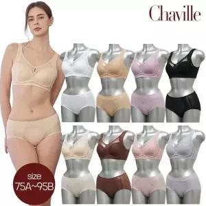 [샤빌] 3차 빅사이즈 아쿠아X 편안한 와이드핏 노와이어 16종(75A-90C)