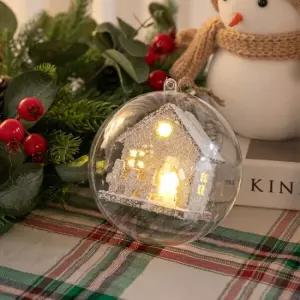 플라워트리 크리스마스 볼 장식 스노우하우스 벌룬볼 12cm 트리