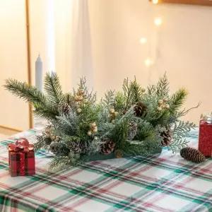 플라워트리 크리스마스 장식 센터피스 비취골드 42cm 테이블 소품