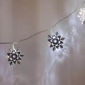 플라워트리 크리스마스 눈꽃 전구 장식 LED 30P 철재 실버설정 대