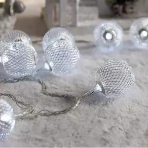 플라워트리 크리스마스 메탈 볼 건전지 전구 LED 30P 철재 라인