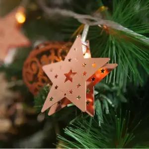 플라워트리 크리스마스 별 건전지 전구 LED 30P 철재 로즈골드 대