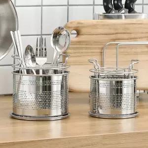 타공 수저 통 원형 물빠짐 스텐 꽂이/가정용 주방 싱크대 식당 배수 부엌 설거지 업소용 조리도구 보관