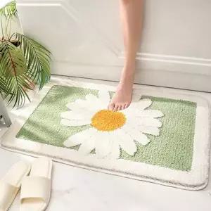 사각 발 매트 논슬립 북유럽 주방 데이지 발 매트 욕실 러그 다용도실 현관 침대