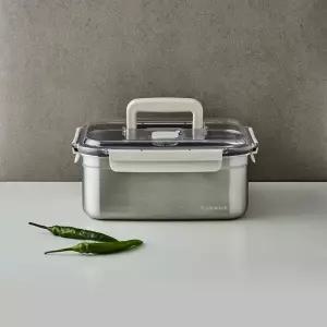 [본사직영] 락앤락 숨쉬는 스텐 김치통 직사각 5.3L 2P (LST831B)