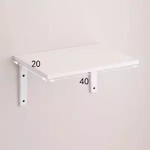 화이트 1단 원목 나무 벽선반 ㄱ자타공고정 선반장 40X20cm