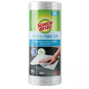 롤 키친타올 그레이 행주 3M 일회용 올드림 다용도 빨아쓰는 뜯어쓰는 40매 이트