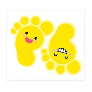 바닥꾸미기 발바닥스티커 통통노랑 F-151/스티커/유아/어린이집/신발장/계단스티커/스티카/발모양스티커