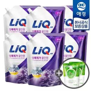 [애경] 리큐 얼룩제거 올인원 세탁세제 리필 2.1L x6개 (+주방세제 200ml x2개)