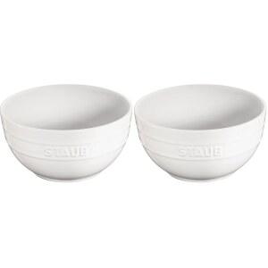 STAUB 세라믹 6.5인치 대형 만능 그릇 - 흰색, 1개들이 (2팩) 스타우브