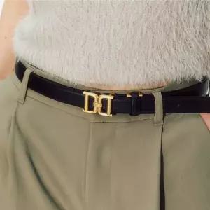 [닥스](강남점)DBBE6E097BK [여성벨트][DD Symbol] 블랙 DD메탈릭 골드 버클 소가죽 후크 여성벨트